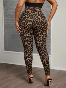 Slaydiva Quần legging cạp cao họa tiết da báo thời trang dành cho người có thân hình đầy đặn. - Nhiều màu - Xem 2