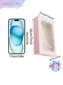 10 Pack Cookie Box Pastry Box With Clear Window 7 X 4.3 X 1.5 Inch Kraft Bakery Premium Gift Box Container For Dessert, Wedding, Party, Birthday (Pink) Valentine's Day, Valentine's Day Wedding, Birthday, Storage Container - Pink - View 2