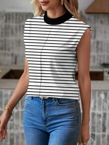 EMERY ROSE Women's Printed Sleeveless Casual Tank Top, Suitable For Summer - Multicolor - View 3