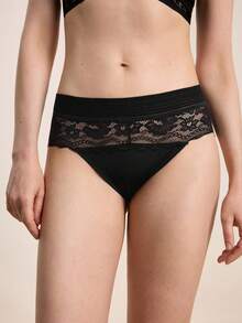 SHEIN Lace Triangle Panties For Women Lingerie - Black - View 4