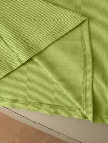 Nuevo vestido de mujer con cuello redondo, sin mangas y con bloques de color - Verde - Ver 5