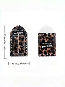 Joivida 2Pcs Leopard Print PVC Photo Card Holder, Y2K Punk Card Sleeve With Beaded Chain, Cute ID/Bus/Student Card Protector, Fashion Bag Charm & Keychain Pendant With Cute Decor, Aesthetic Card Organizer, Unique Card Case For Backpack, 2 Stylish Options: Punk Slogan & Lace Leopard Print, Ideal Gift For Photo Collectors - Multicolor - View 4