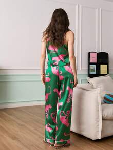 Chillnights Bộ đồ ngủ hai dây bằng satin in họa tiết da báo dành cho nữ. - Nhiều màu - Xem 2