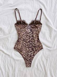 SHEIN PETITE CURVE 新款加大码女装娇小女孩夏季休闲时尚性感豹纹撞色蕾丝连体衣，夏季，高品质弹力面料。让您看起来更苗条，适合娇小女性。高腰设计让您看起来更苗条，腿部更修长，适合娇小女性。适合所有季节和场合，适合娇小女孩和女性，夏季背心，夏季背心，夏季服装，夏季度假服装，女士长款夏季背心，春季服装，背心，休闲背心，夏季高腰显瘦背心，优雅女士礼服裤，优雅派对裤，女士优雅裤，女士度假服装，女士假日服装，夏季度假服装，夏季度假服装，狂欢节服装，狂欢节女士造型2026 2026年狂欢节女性狂欢节服装狂欢节女装 - 棕色 - 查看 2