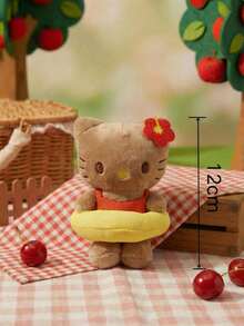 POKOJA LAND HELLO KITTY AND FRIENDS | 棕色带游泳圈小猫毛绒玩具 - 可穿泳衣的小猫咪，黄色游泳圈小猫毛绒挂件，可爱涤纶填充动物钥匙扣挂件，包包配饰，非常适合送给女孩、朋友、孩子作为生日、感恩节、复活节和派对礼物 - 彩色 - 查看 6