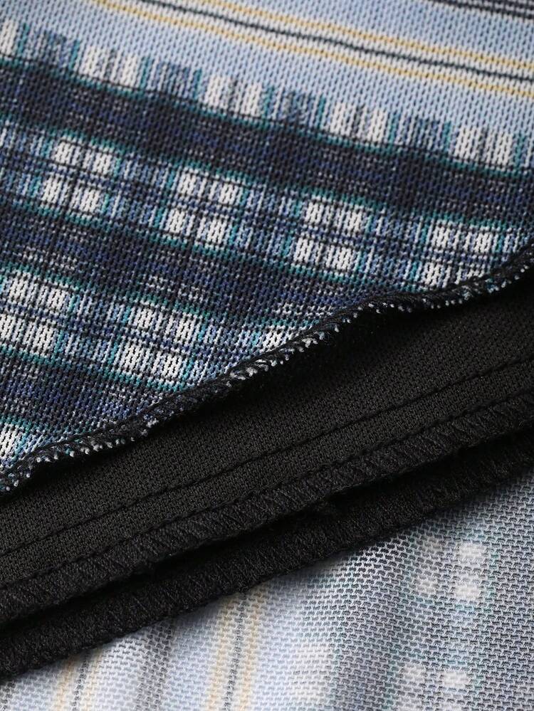 Elegant Flowy Loose Wide Hem Patchwork Plaid Fabric Women's Skirt, Spring & Summer