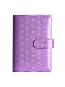 1 Set Waterproof Zippered PU Leather Heart Shape Cash Envelope Budget Binder With 8 Envelopes 12 Budget Cards 2 English Labels 10 Colored Stickers Savings Organizer Accounting Notebook Money Management Financial Planner For Women Valentine Day Gift Personal Finance Binder - one-size - View 9