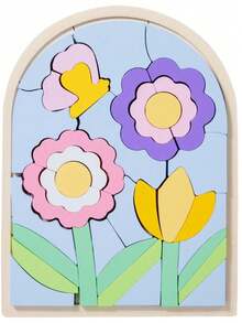 MINKOJA 1 Pc Wooden Cartoon Flower & Rainbow 3D Puzzles For Kids, Early Education Building Blocks, Animal Matching Educational Toys To Improve Concentration - Multicolor - View 12