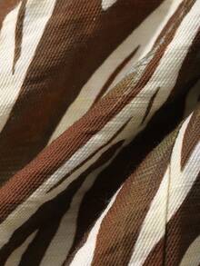 DAZY Bộ đồ hai mảnh dành cho nữ, gồm áo hai dây cổ chữ V họa tiết da báo, hở lưng và buộc dây. - Cà phê nâu - Xem 7