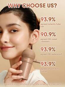 SHEGLAM HAIR 豐盈3D增發纖維噴霧 - 烏木色，增髮纖維，增發纖維，30秒內令秀發更顯豐盈，3分鐘定型，72小時持久定型，男女通用，適用於髮際線、髮縫、頭頂、白髮，瞬間遮蓋稀疏發區 - Ebony - 查看 7