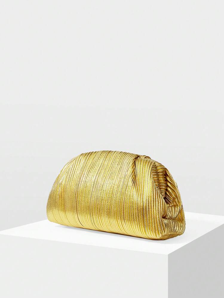 LADIES CLUTCH BAG, EXQUISITE MINIMALIST PLEATED DINNER BAG