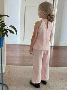 Travachic KIDS Set med topp och byxor i casual-modell för ung flicka, halterneck - Multifärgad - Visa 7