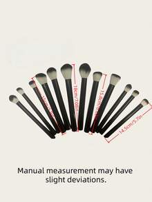 12PCS Complete Kit Super Soft Multifunctional Quick Makeup Tools Professional Black Makeup Brush Set For Women Daily Use Professional Makeup Gift Set Giveaway - Black - View 7