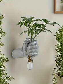 Joivida 1件艺术手持壁挂式设计师创意仿人手水培餐厅酒店装饰花瓶，美观的房间装饰，小型家居花盆，创意墙面艺术装置花瓶，花店墙面软装饰壁挂式个性化拳头花架雕塑装置 - 個性拳頭花瓶 - 查看 11