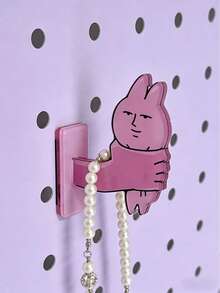 Joivida 1/2 Cute Pink Rabbit Hook, Cartoon Wall Mounted Storage Hook, Refrigerator Decoration, Suitable For Kitchen, Bathroom, Bedroom And Door, Suitable For Backpacks, Keys, Towels, Headbands, Toiletries And Household Items. - Multicolor - View 8