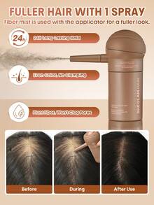 SHEGLAM HAIR 豐盈3D纖維精準噴頭，增發纖維噴霧泵噴嘴，適用於增發纖維瓶的噴頭，均勻噴灑，精準控量，將增髮粉塗抹於稀疏區域 禮物 粉紅色的 化妝品 海灘 節慶 護髮 Y2K 假期 夏天 美髮配件 重返校園 家 - 卡其色 - 查看 4