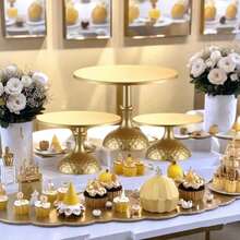 1Pc Iron Cake Stand, Tall & Short Cake Display Rack, Wedding Dessert Table, Cake Tray Display Stand, Suitable For Weddings, Events, Birthday Parties, Holiday Gatherings - Multicolor - View 10