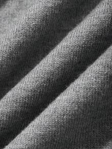 DAZY 女士单肩修身A字连衣裙，优雅针织毛衣裙，适合通勤、春夏穿着 - 灰色 - 查看 6