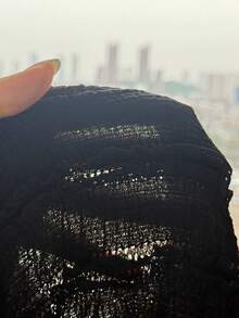 SHEIN 少女休闲度假外出两件套，不对称肩部设计，荷叶边下摆和金属星星装饰背心和裤子套装，适合青少年女孩，休闲百搭，阔腿裤和上衣套装，黑色背心短裤套装 - 黑色 - 查看 5