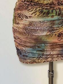 SHEIN ICON Đầm ngắn mùa hè dành cho nữ, kiểu bohemian, hở lưng, gợi cảm, thích hợp đi biển, dự tiệc, họa tiết da báo, cổ khoét sâu. - Nhiều màu - Xem 13
