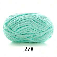 1 sợi len nhung mềm, khoảng 50g/cái, 60m/cái, sợi len đan thủ công dày vừa, sợi len đan polyester mềm mịn, thích hợp cho đồ thủ công tự làm, đan và móc khăn quàng cổ, mũ, giày dép, túi xách, miếng lót, búp bê, chăn, dép, các dự án móc thủ công (bao bì ngẫu nhiên) - Nhiều màu - Xem 22