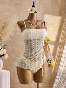 Bellisia Áo hai dây bikini hai mảnh vải dệt jacquard họa tiết Boho Y2K dễ thương ngọt ngào dành cho nữ, thích hợp cho kỳ nghỉ biển, năm 2026. - Nhiều màu - Xem 4