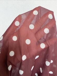 EastFlair Áo kiểu nữ tay ngắn in chấm bi, chất liệu mỏng, gợi cảm. - Cà phê nâu - Xem 12