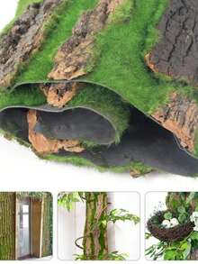 1 Piece DIY Wall Decoration, Featuring Green Plants, Artificial Tree Bark, And Indoor Pipe Decoration Materials. Also Includes Artificial Moss And Water Pipe Column Covers. - Green - View 10