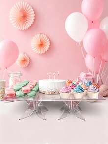 1PC Transparent Acrylic Square Acrylic Party Buffet Display Rack, Paper Cup Cake Dessert Tray Storage Rack - Transparent - View 6