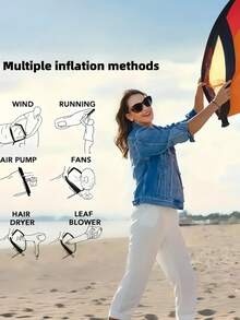 1 pezzo Divano gonfiabile multicolore morbido pieghevole leggero portatile, alternativa al sacco a pelo per campeggio, letto da campeggio per esterno, escursionismo, spiaggia, viaggio, picnic, cortile, attrezzatura estiva per esterno, attrezzatura da campeggio, accessori da spiaggia - Multicolore - Visualizzare 4
