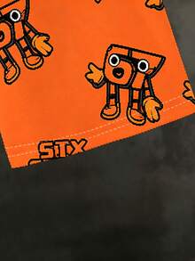 1 Set Boys' 67 Graphic Print Short Sleeve & Shorts Set, Orange & Black, Suitable For Outdoor, Daily Wear, Sports In Spring & Summer - Multicolor - View 6