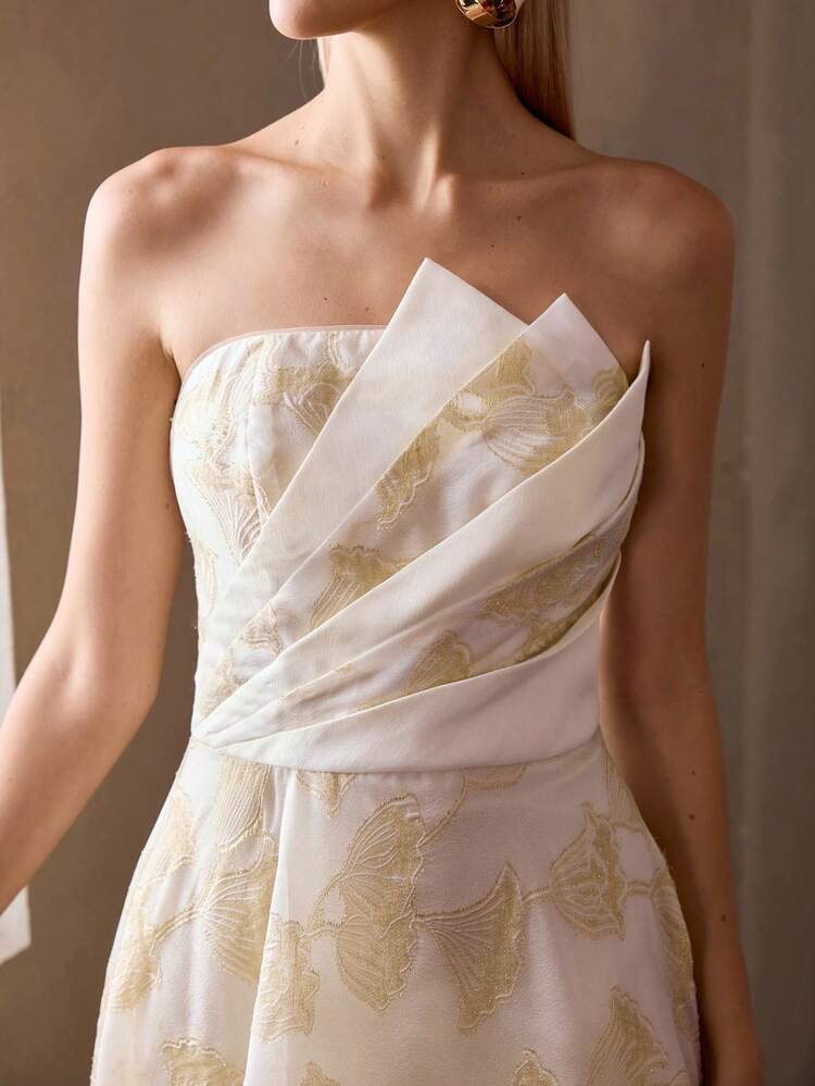 MOTF Soiréza WOMEN'S JACQUARD BANDEAU COCKTAIL DRESS, SPRING/SUMMER