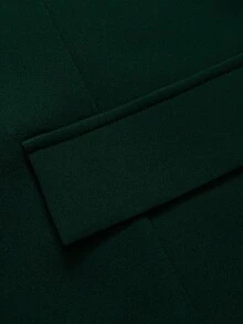 GlowEve CURVE Plus Size Casual Single-Breasted Notched Lapel Blazer Jacket, Autumn - Dark Green - View 6