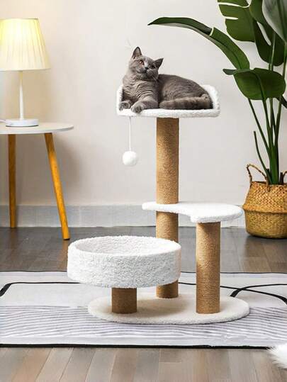 1 Trụ cào móng cho mèo bằng sợi đay sisal tự nhiên, phù hợp với mọi kích cỡ mèo trưởng thành, bền chắc, đế chống đổ, bảo vệ đồ nội thất, giảm căng thẳng, giải trí, màu gừng, đồ chơi trong nhà cho thú cưng.