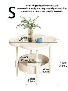 1pc Scandinavian Modern Coffee Table Movable Side Table Multi Functional Furniture Piece Cottage Core Christmas Home Decor Living Room Accent Holiday Gift Idea Stocking Fillers - Multicolor - View 6