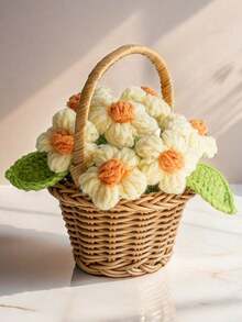 1pc Artificial Crochet Sunflower, Fake Flower, Desktop Decor, Wall Decor, Suitable For Birthday, Anniversary, Mother's Day, Christmas, Events And Home Decoration, Valentine's Day Gift - Multicolor - View 19
