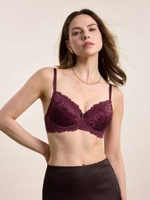 Hourtrue 3 pezzi/Set Reggiseno con ferretto in pizzo da donna, San Valentino per l'estate per l'estate - Multicolore - Visualizzare 6