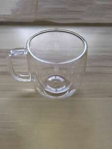 1/2 piezas Taza de café de vidrio de doble capa aislada y térmica de lujo sencilla, transparente, con asa portátil, adecuada para cappuccino, latte, té, bebidas calientes y frías, apropiado para Pascua, Navidad, fiesta de cumpleaños, vuelta al colegio - Multicolor - Ver 2