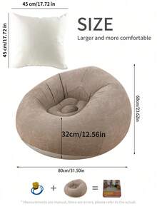 1 chiếc ghế sofa bơm hơi có bơm chân kiểu ống thổi, ghế lười, ghế sofa lười Tatami, giường nằm bằng nhựa PVC dày cho cắm trại ngoài trời, đồ nội thất ghế sofa giải trí phòng khách làm quà tặng Giáng sinh cho ngày lễ - màu nâu - Xem 7