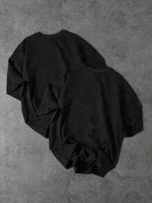 Sport MetroGents Men's Minimalist Spider Print Round Neck Short Sleeve Sports T-Shirt, Versatile For Daily Wear And Commute - Black - View 2