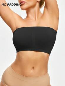 3pcs Women's Solid Pleated Bandeau Bra Set - Multicolor - View 8