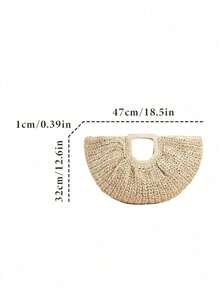 Madebyblanc 1 Túi xách cỡ lớn màu be/kaki, dung tích rộng rãi, kiểu dáng Pháp giản dị, thiết kế đan bằng rơm, thích hợp cho các chuyến đi biển mùa hè. Có thể xách tay hoặc đeo vai. - Nhiều màu - Xem 9