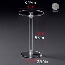 1 pieza/3 piezas Soporte de exhibición redondo de acrílico transparente para coleccionables, cosméticos, perfumes, joyas, relojes - Multicolor - Ver 9