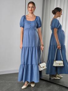 Momance Váy bầu - Màu xanh lam - Xem 4