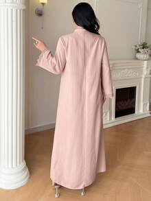 Yasmyna Đầm nữ thanh lịch, chất liệu ren thêu họa tiết, phối nhiều mảnh, kiểu Ả Rập. - Hồng - Xem 4