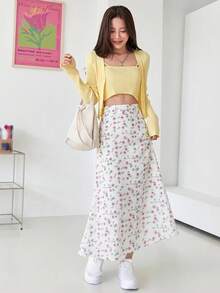 DAZY Women's Allover Print Casual Date Night Party Skirt - White - View 3