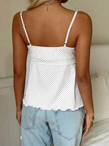 CovetEZ White Polka Dot Pattern Camisole For Women - White - View 2