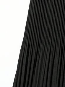 GlowEve CURVE 大码优雅纯色百褶A字裙，适合上班 - 黑色 - 查看 6