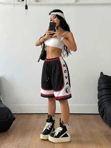 Coolane Trang phục thể thao mùa hè dành cho nam và nữ, phong cách đường phố, thích hợp cho các trận đấu, tiệc tùng, lễ hội, với họa tiết in nổi và chất liệu lưới thoáng khí. - màu đen - Xem 6