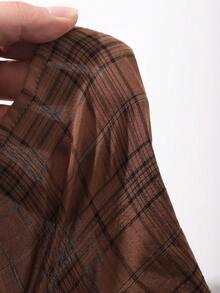 DAZY Áo tank top kẻ caro ôm eo, kiểu dáng thường ngày, thích hợp cho kỳ nghỉ hè, đi biển, dành cho nữ. - màu nâu - Xem 7